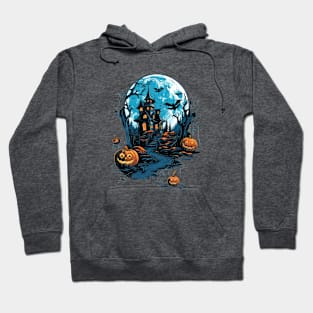 Haunted House Against the Moon Hoodie